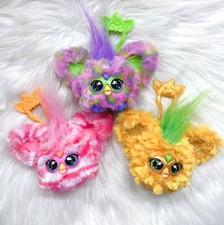 Lot Of 3 Hasbro Furby Furblets Talking Keychain Toys Pink Purple Yellow