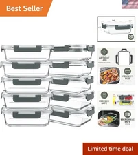 30 oz Glass Meal Prep Containers Set - Safe for Microwave, Freezer & Dishwasher