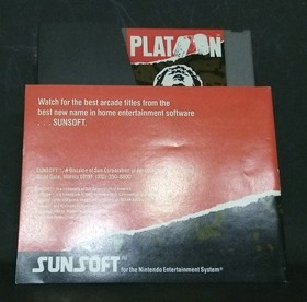 Platoon (Nes) (1988) With Manual And Cover. Free Shipping!!!