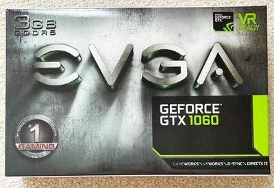 EVGA GeForce GTX 1060 3GB GDDR5 Graphics Card 03G-P4-6162-KR USED w/ Box