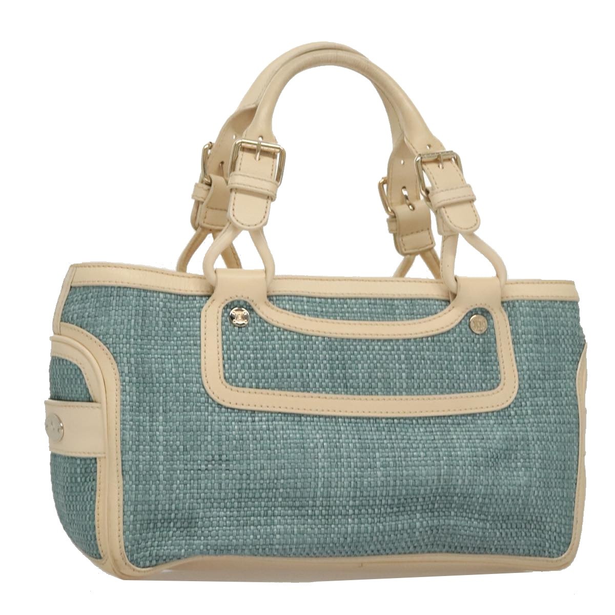 Celine Boogie Satchel Leather Blue Leather Handbag Authentic  display picture 1