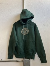 Vintage 50s 60s Albany Academy For Girls Gusset Flock Cotton Hoodie Green