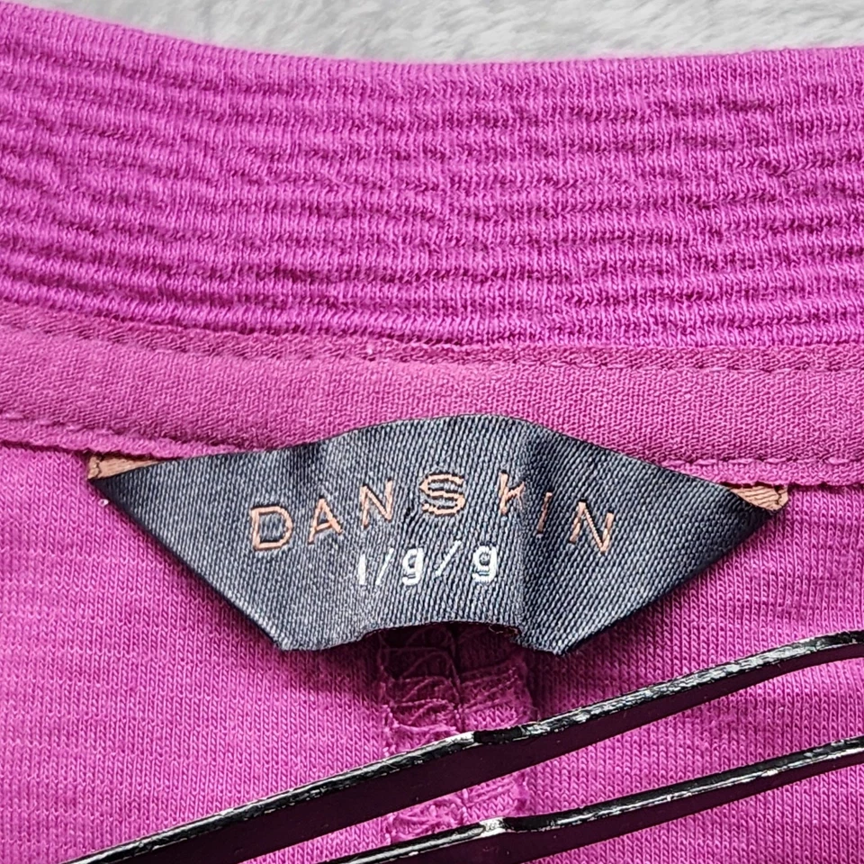 Danskin Sweatshirt Womens L Pink Textured Knit Crew Neck Pullover Crop Casual - Image 4 of 4