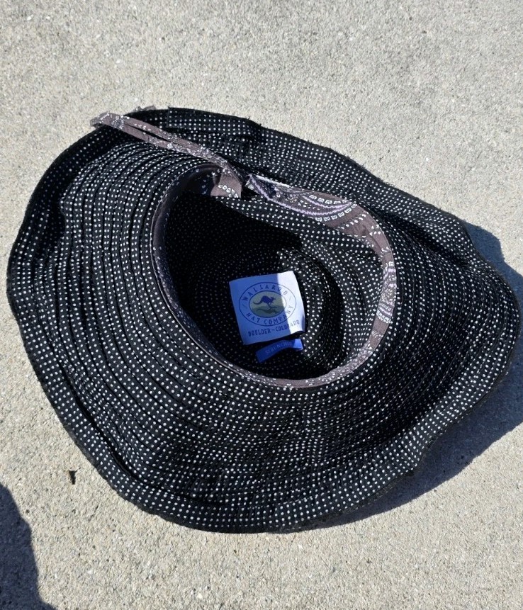 Wallaroo Hat Company Scrunchie Navy Polka Dot Packable Wide Brim Sun Hat Womens Scrunchie by Wallaroo Hat Company — SetarTrading Hats main image 4