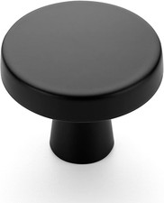 Matte Black Drawer Pulls, 1-1/4 Inch Cabinet Knobs,25 Pack  Solid Zinc Alloy, S