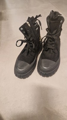 Italy Style Coole hohe Schnürboots Sneaker schwarz mit Leo Ferse 39 NEU