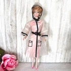 Vintage Barbie Clone 1960s Clear Vinyl Raincoat Hood Belt Uneeda Suzette NO DOLL