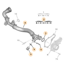 Genuine Water Pump Intake Pipe - Citroen C3 / Aircross / DS3 1.6 | 9804208380