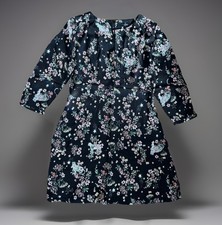 Next Black Floral Leopard Print Mini Dress UK 12 Long Sleeve Skater Shift Casual