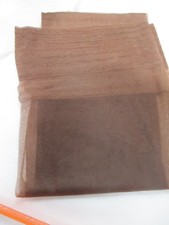 1 PR VINTAGE UNBRANDED RHT FLAT KNIT SHEER NYLON STOCKINGS SZ 11 1/2-33" BROWN