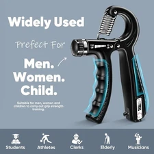 2 Hand Grip Strengthener Power Trainer Gripper Strength Adjustable Gym Exerciser