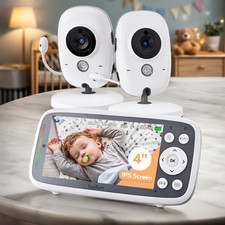 4" Bildschirm Video Babyphone 2x Kamera kein WLAN nötig, Nachtsicht, 2-Wege Audio