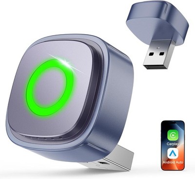 Wireless Apple CarPlay Android Auto Adapter 5.8GHz Stable Connection Plug & Play