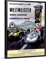 Porsche Weltmeister Champion Grand Prix Travel Poster Or Gallery Canvas Wrap