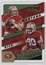 2022 Panini Contenders Touchdown Tandems Emerald Jerry Rice Joe Montana HOF 0vd2
