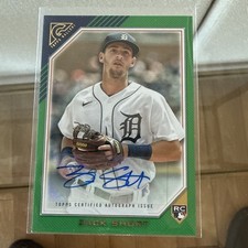 2022 Topps Gallery Rookie Autographs Zack Short #RA-ZS Green /99 (AU, RC) Tigers