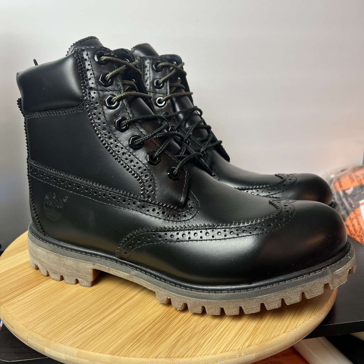 Timberland Men\'s Black Leather Brogue Boots Timberland Mens 6 Inch Premium  main image 3
