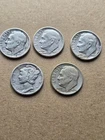 Lot Of 4  - 90% Silver Roosevelt Dimes and- 1-Mercury dime***Free Shipping