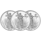 Lot of 3 - 1 Troy oz Saint Gaudens Design .999 Fine Silver Round
