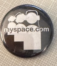 Myspace Black and White Pinback Button Collectible 1 Inch vintage music