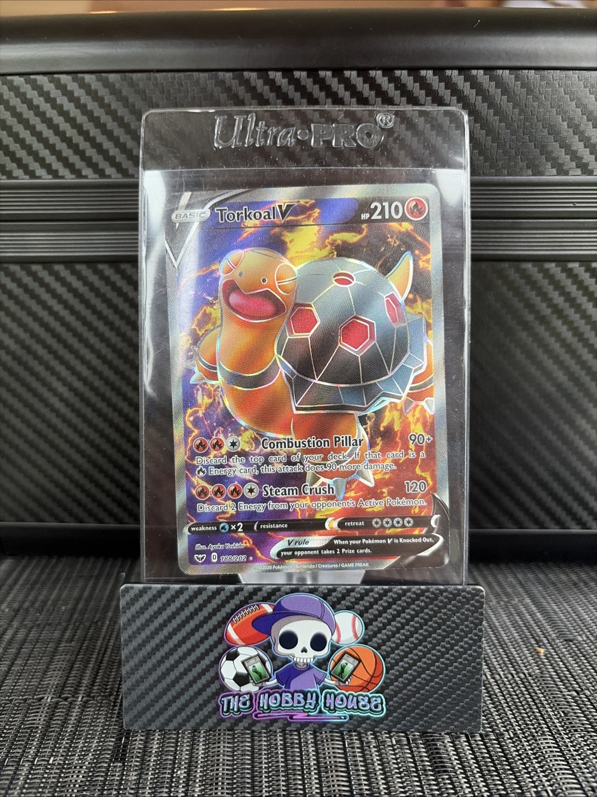 Pokemon Sword & Shield Base Set Full Art Ultra Rare Card Torkoal v 188/202