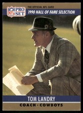 1990 Pro Set #28 Tom Landry Dallas Cowboys football card
