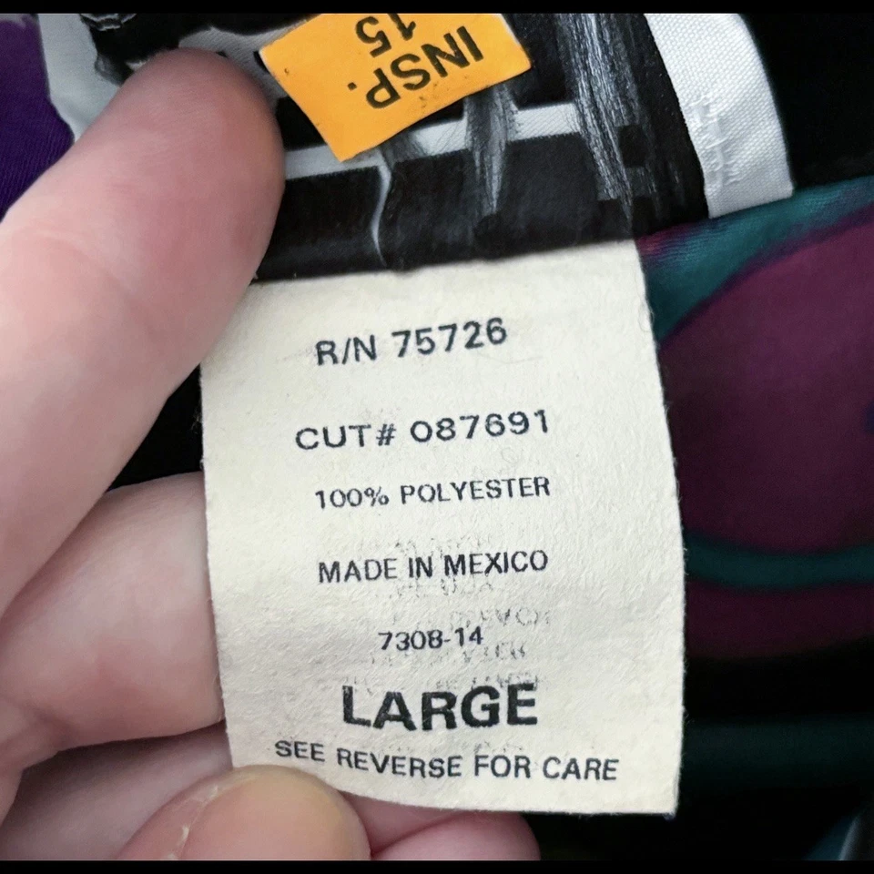 Jaqueta da moda vintage floral geométrica com zíper tamanho grande arte para usar colorida - Imagem 3 de 4