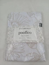 poofico Apron Adult One Size Polycotton Daisy Floral Print Kitchen Cooking White
