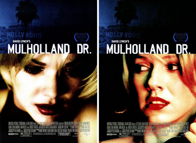 MULHOLLAND DRIVE (2001) SET OF 2 ORIGINAL MOVIE POSTERS  -  ROLLED