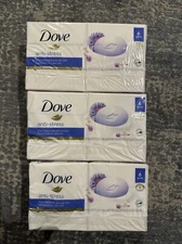 18 Bars DOVE Anti Stress Beauty Bar Soap w/Blue Chamomile Oat Milk 3.75 Oz Lot