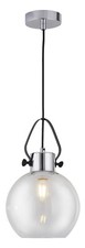 Lighting Collection Glass Chrome Pendant Ceiling Lights E27 GLS LED 700336