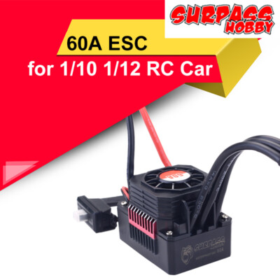 SURPASS HOBBY 60A ESC Electric Speed control Waterproof 1/10 1/12 RC Car Motor