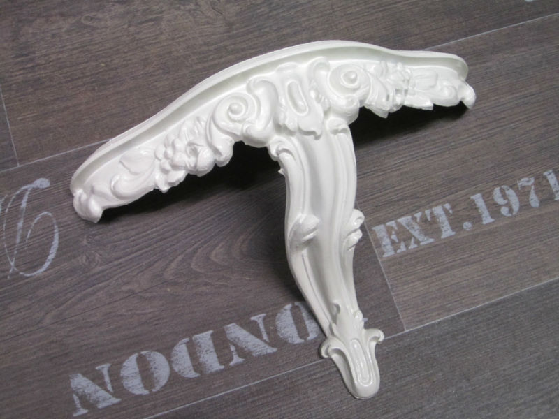 Miroir Mural Baroque Ovale Or Avec Tablette Console - 50x76 Cm - Neuf - Fabriqué En Italie