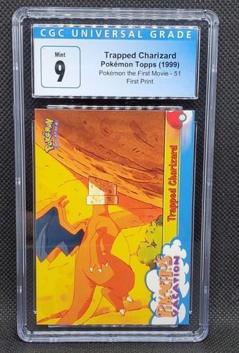 1999 Topps Pokemon First Movie Trapped Charizard #51 MINT 9 *1st Edition* - Picture 1 of 2