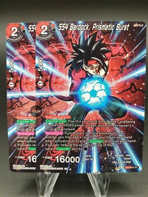 2er Set: Ex SS4 Bardock, Prismatic Burst EX19-25 DRAGON BALL SUPER CARD EN 