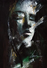 ORIGINAL Portrait ART acrylic painting MODERN Woman Expressionist mystical FACE