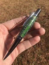 Genuine Green Circuit Board Handmade Pen Crystal Clear Resin Casted
