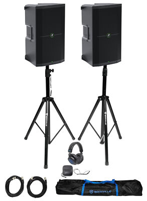 DJ Package w/ (2) Mackie Thump212 12'' 1400w Powered Speakers+Stands+Headphones