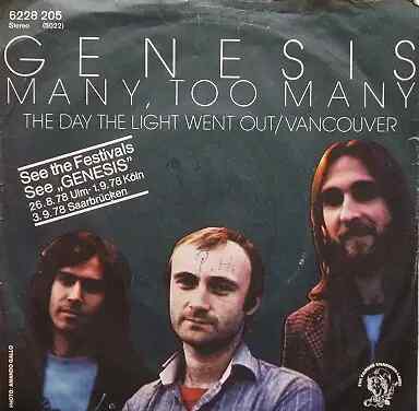 Genesis Many, Too Many / The Day The Light Went Out / Vancouver Charisma