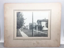 Antique Cabinet Card Photo Deer Creek IL by W.J. Snyder 14"x11" Houses Children