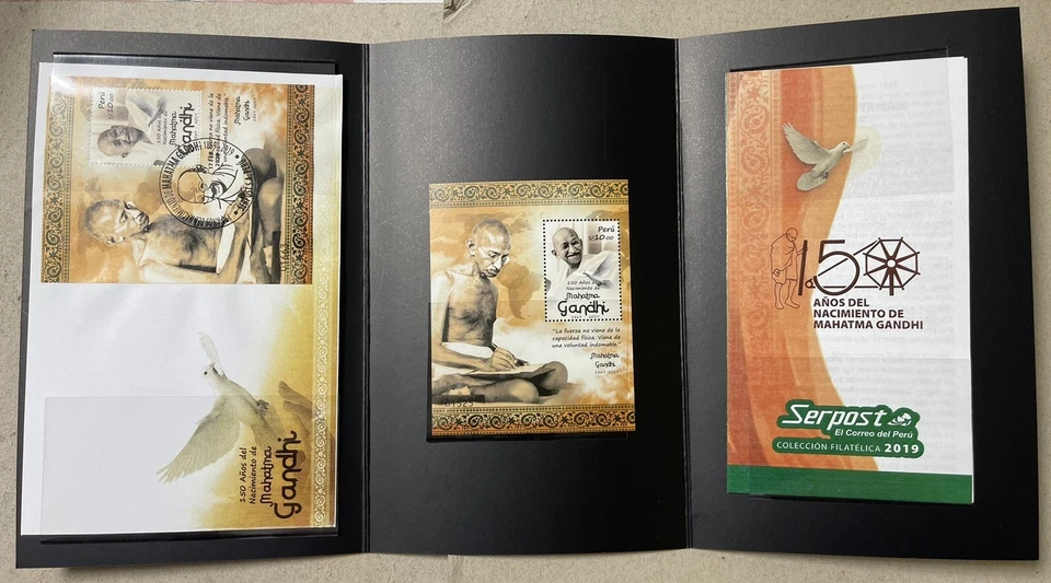 Peru Mahatma Gandhi Presentation Pack 150th Birth Anniversary of Gandhi - Image 2 of 4