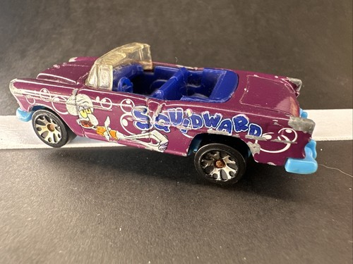 1998 Matchbox Squidward 1955 Chevy Bel Air Convertible Vintage Car SpongeBob Toy - Picture 8 of 9