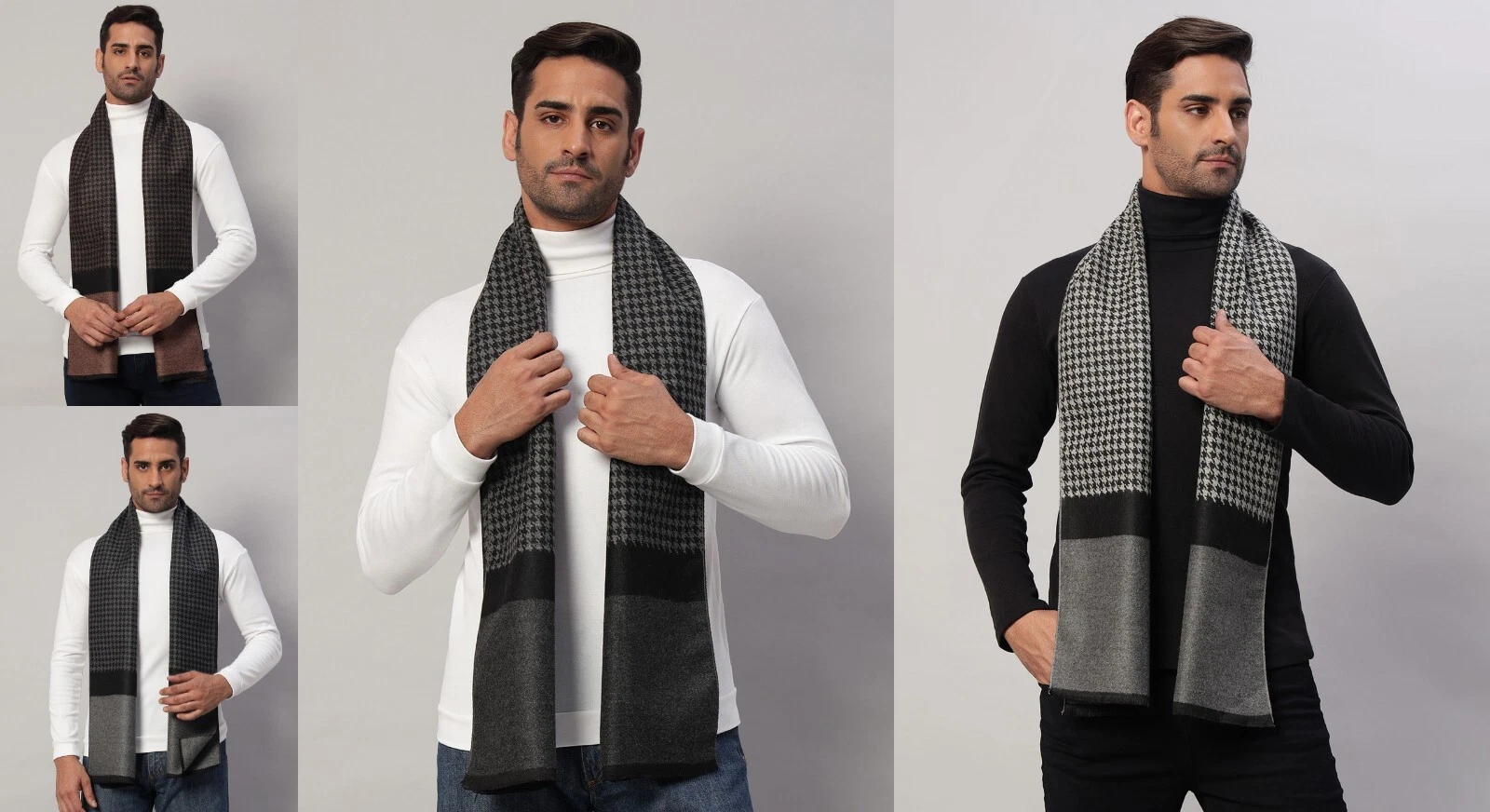 Men's CASHMERE Thick Strip Soft Warm Wool Scarf MADE IN India Scarves Neck Wrap