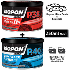 Upol Isopon P38/S Multi Purpose Body Filler & P40/S Metal Body Filler - Combo