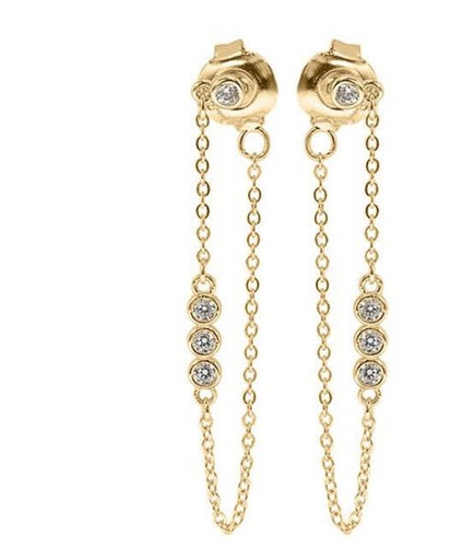 9ct Yellow Gold in Chain Drop Earrings