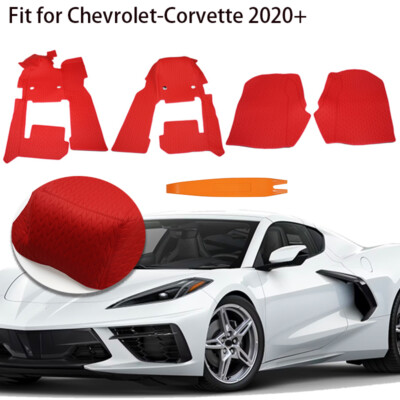 Full Floor Mat Floor Pad Protection Carpet Red Fits Corvette C8 Coupe 2020~2024