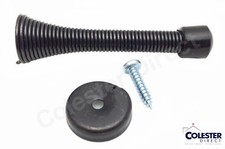 Qty 6 Oil Rubbed Bronze Flexible Spring Door Stop Stopper 3 1/8" Rubber Tip