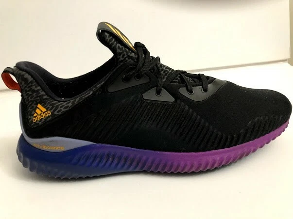 Adidas Alphabounce Black Shock Purple Running Shoes B42351 Mens Size 11.5 |