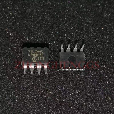 10PCS 93LC66C-I/P MICROCHIP 4Kbit SPI PDIP-8 EEPROM ROHS STOCK