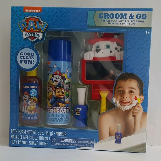 Paw Patrol Groom and Go Kids Bath Set Gift Pretend Shaving Kit